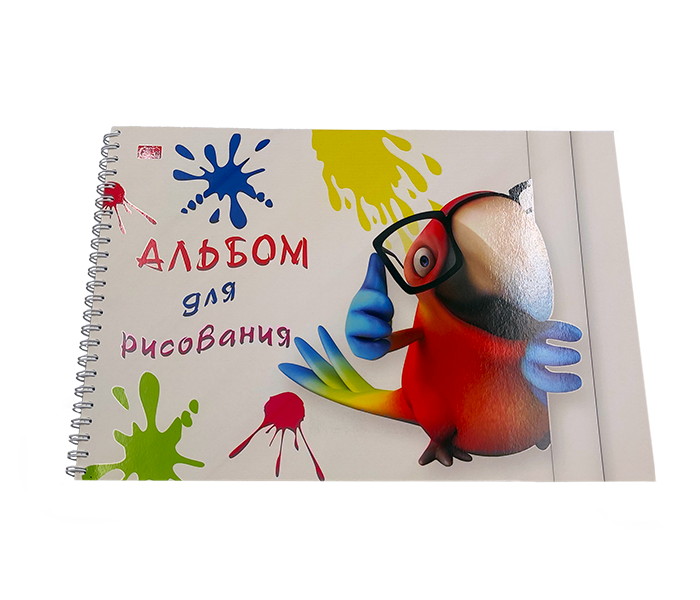 Альбом д/ рис А4 40л на гребне Ку-Ку, обл мел карт, выб УФ-лак, бл 160г/м2 4В МИКС 2632