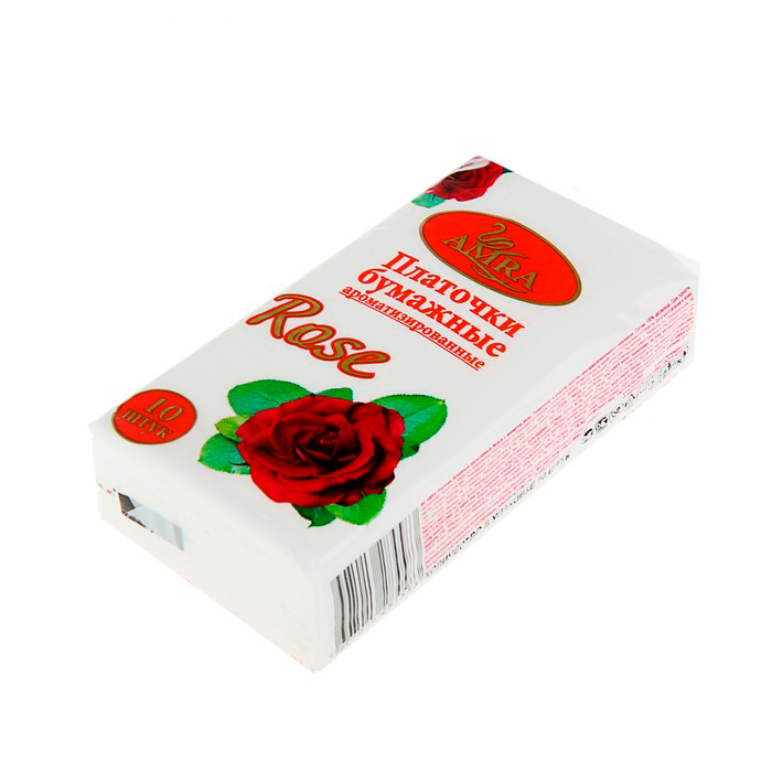 Платочки бумажные «Amra» Роза, 10 шт/уп