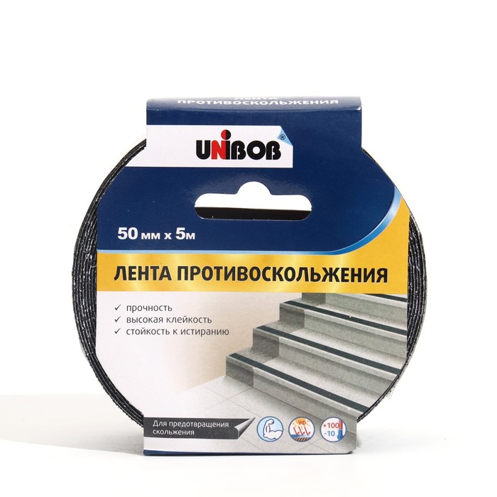 Клейкая лента противоскольжения UNIBOB 50мм х 5м черная
