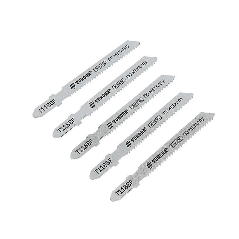 Пилки для лобзика ТУНДРА, BIMETAL, по металлу, 5 шт. 50/75 х 2 мм, T118BF
