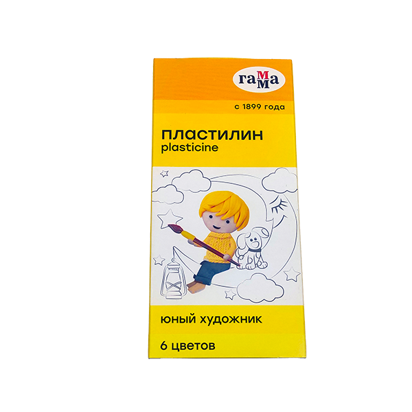 Пластилин 6цв 84г Гамма "Юный художник", со стеком (280042)