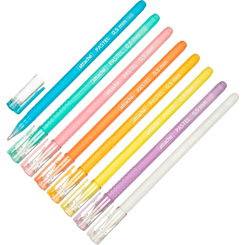 Набор гелевых ручек Attache Pastel, 0,5мм,8 цветов,неав.,8 шт/наб