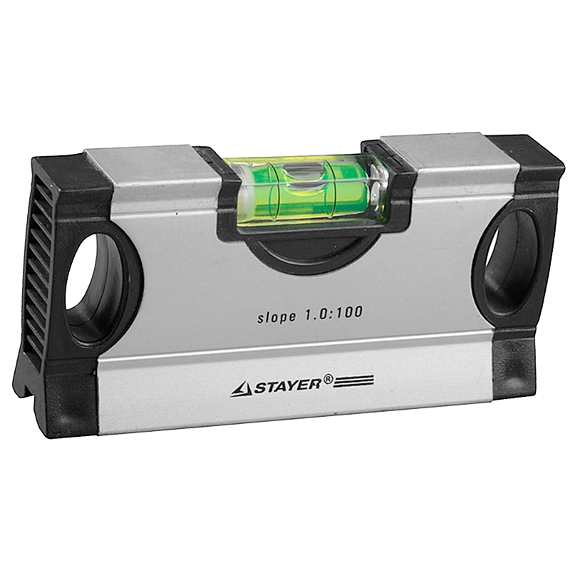 Уровень STAYER MINI 34732-2,0, с фиксированным углом, с уклоном 2:100, 125 мм
